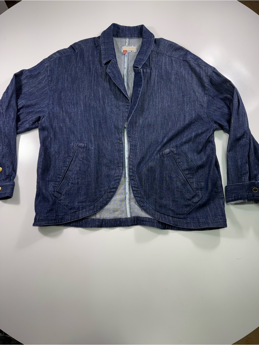 Anthropologie Pilcro Denim Blazer with a Structured Notch Collar - Picture 2 of 10